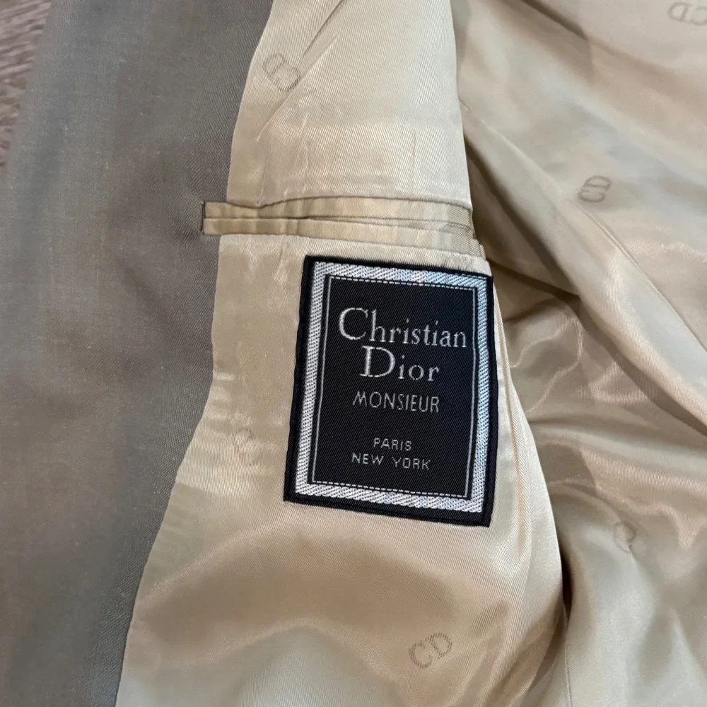 Christian Dior Monsieur Blazer Mens Gray 2 Button Sport Coat Suit Jacket Vintage
